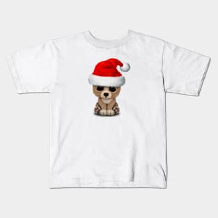 Baby Bear Wearing a Santa Hat Kids T-Shirt